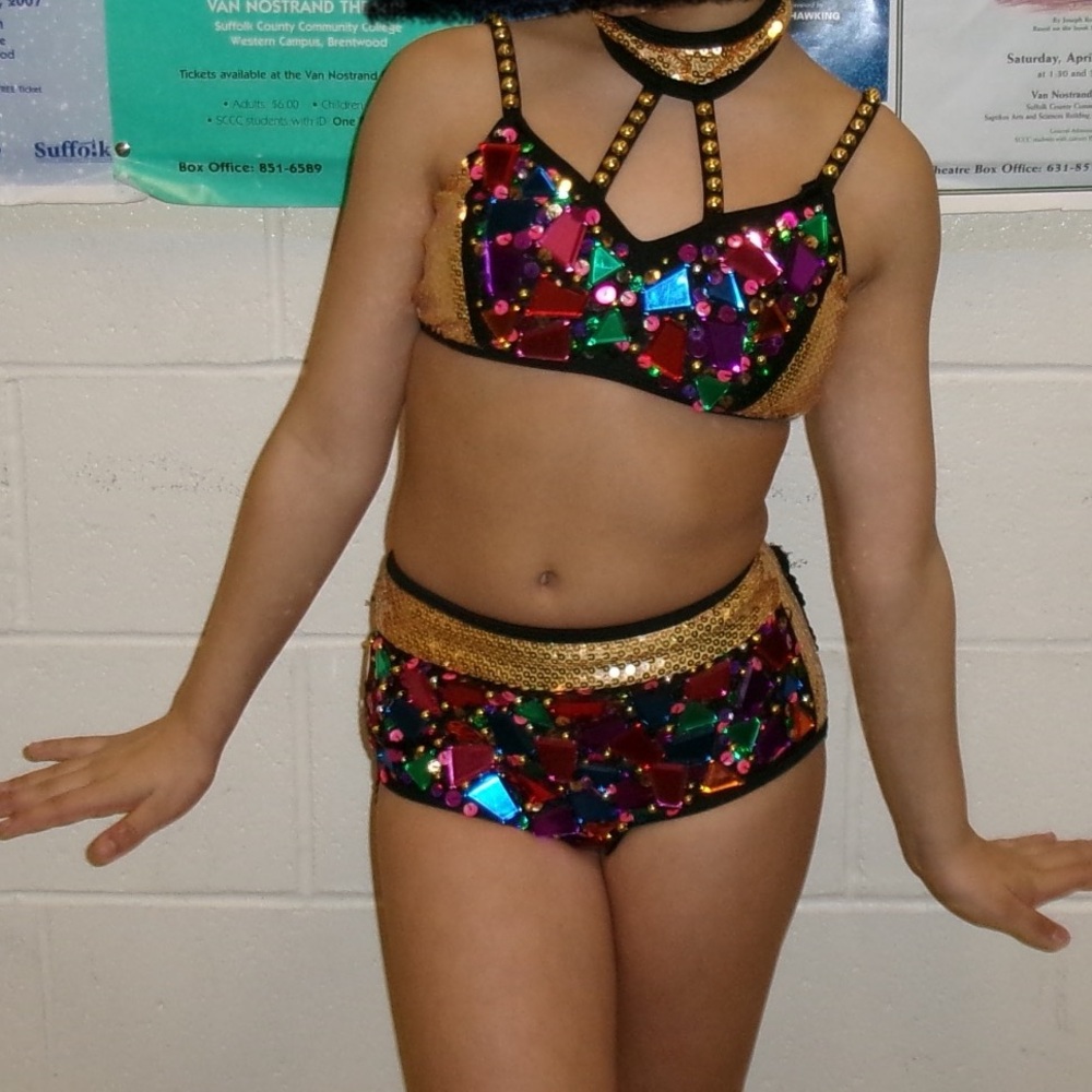Dance costume for girls lots of glam stones detail